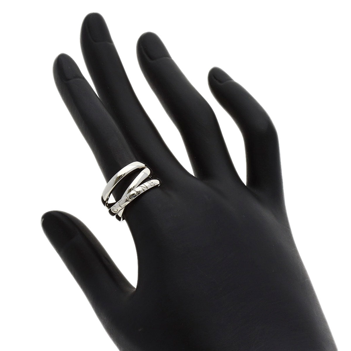 CELINE Logo motif Ring Platinum PT900 Ladies [Used]