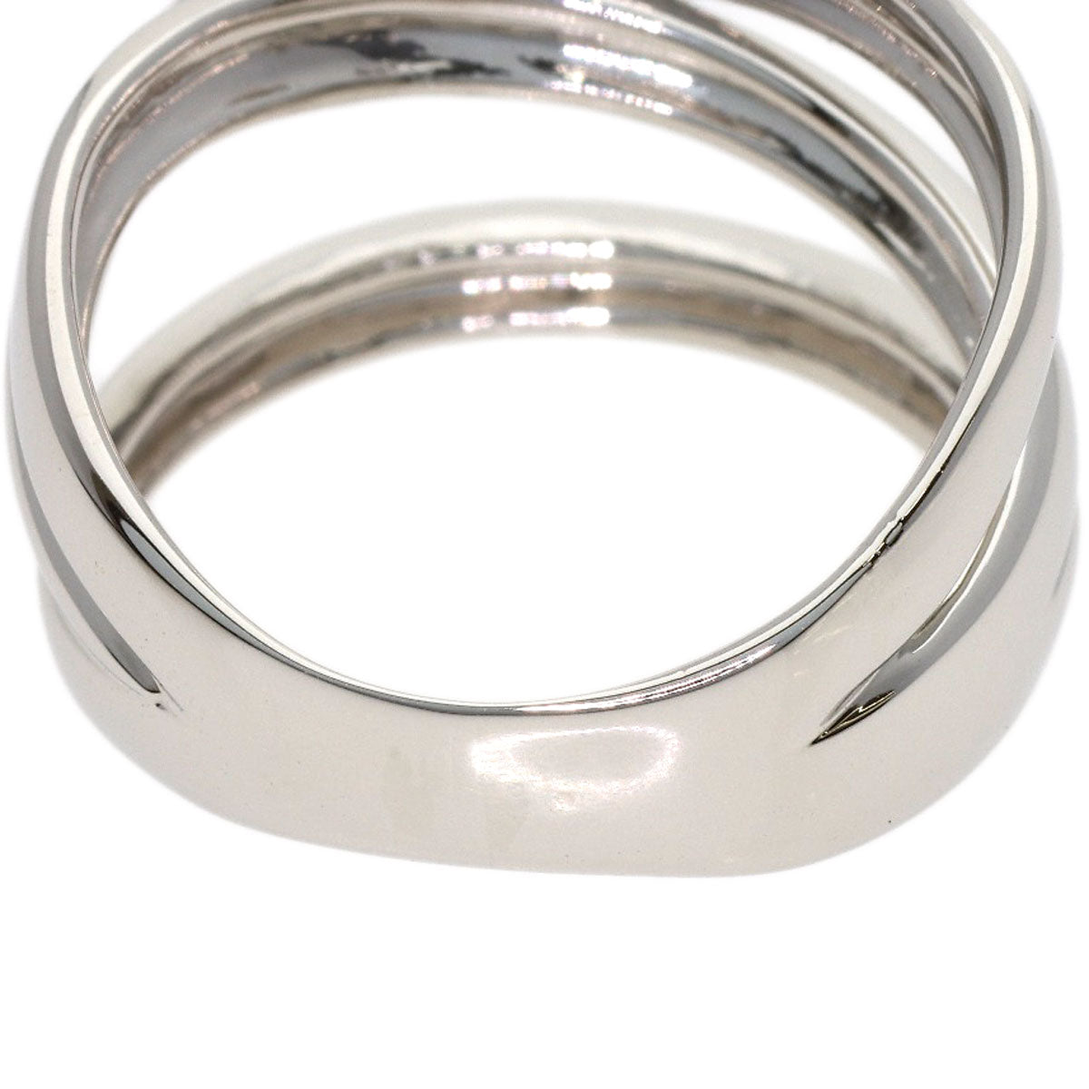 CELINE Logo motif Ring Platinum PT900 Ladies [Used]