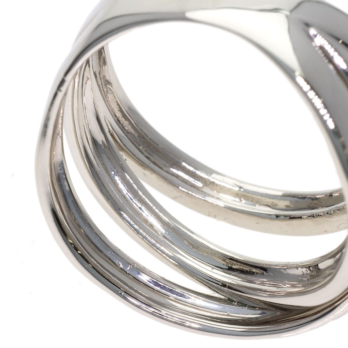 CELINE Logo motif Ring Platinum PT900 Ladies [Used]