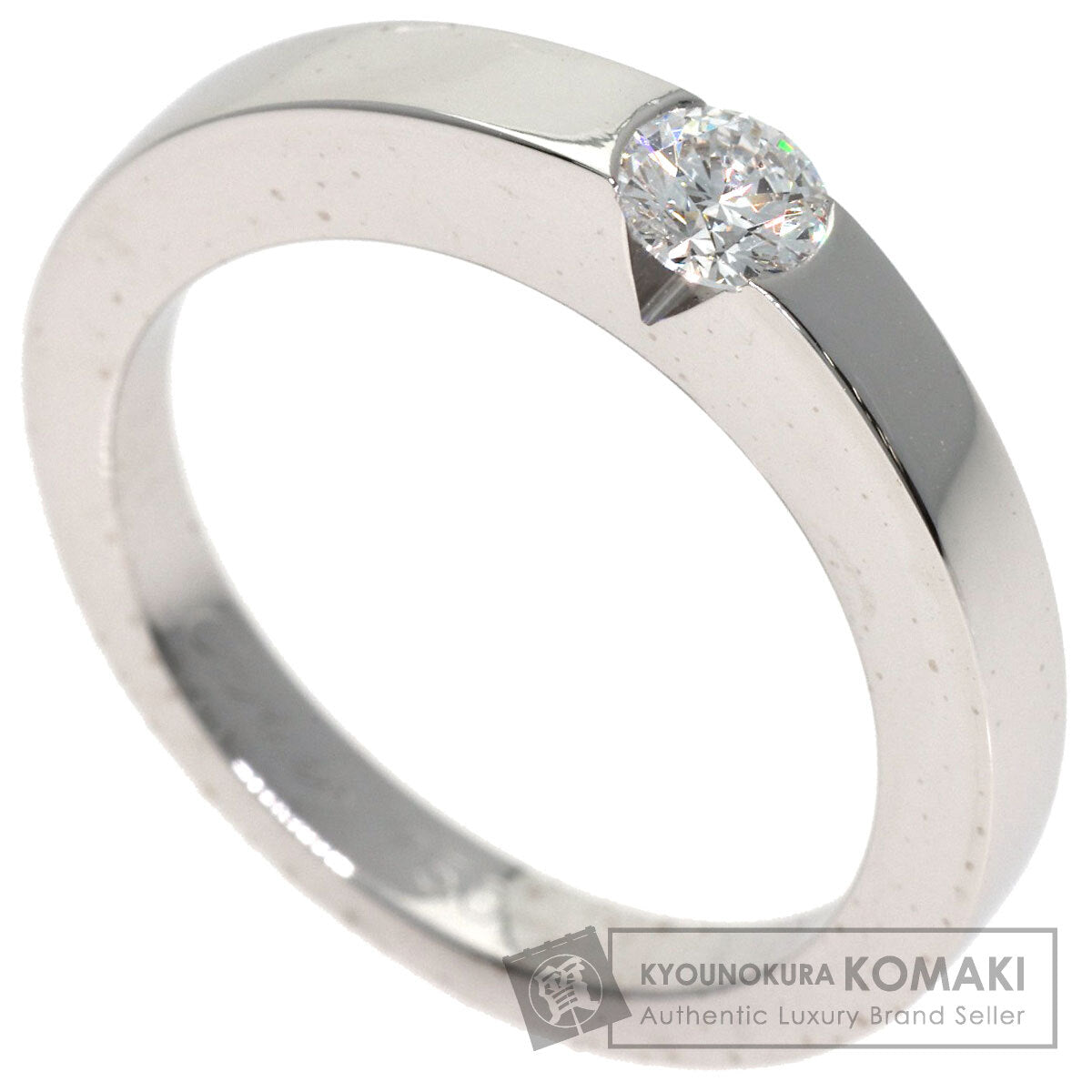 CARTIER Date with Diamond #50 Ring K18 White Gold Ladies [Used]