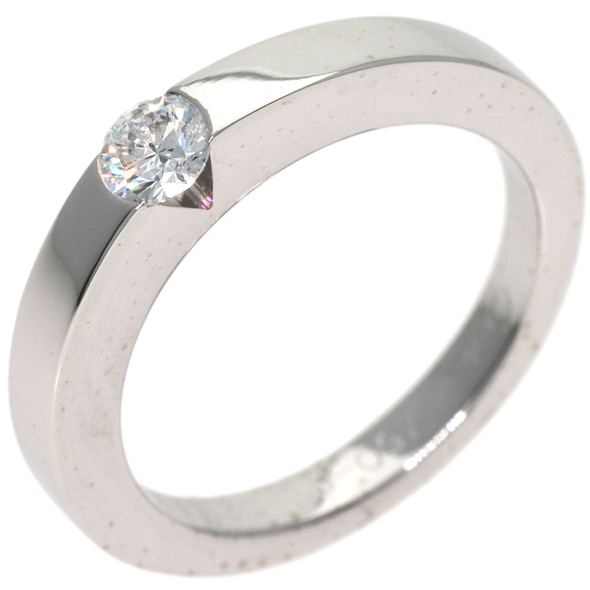 CARTIER Date with Diamond #50 Ring K18 White Gold Ladies [Used]