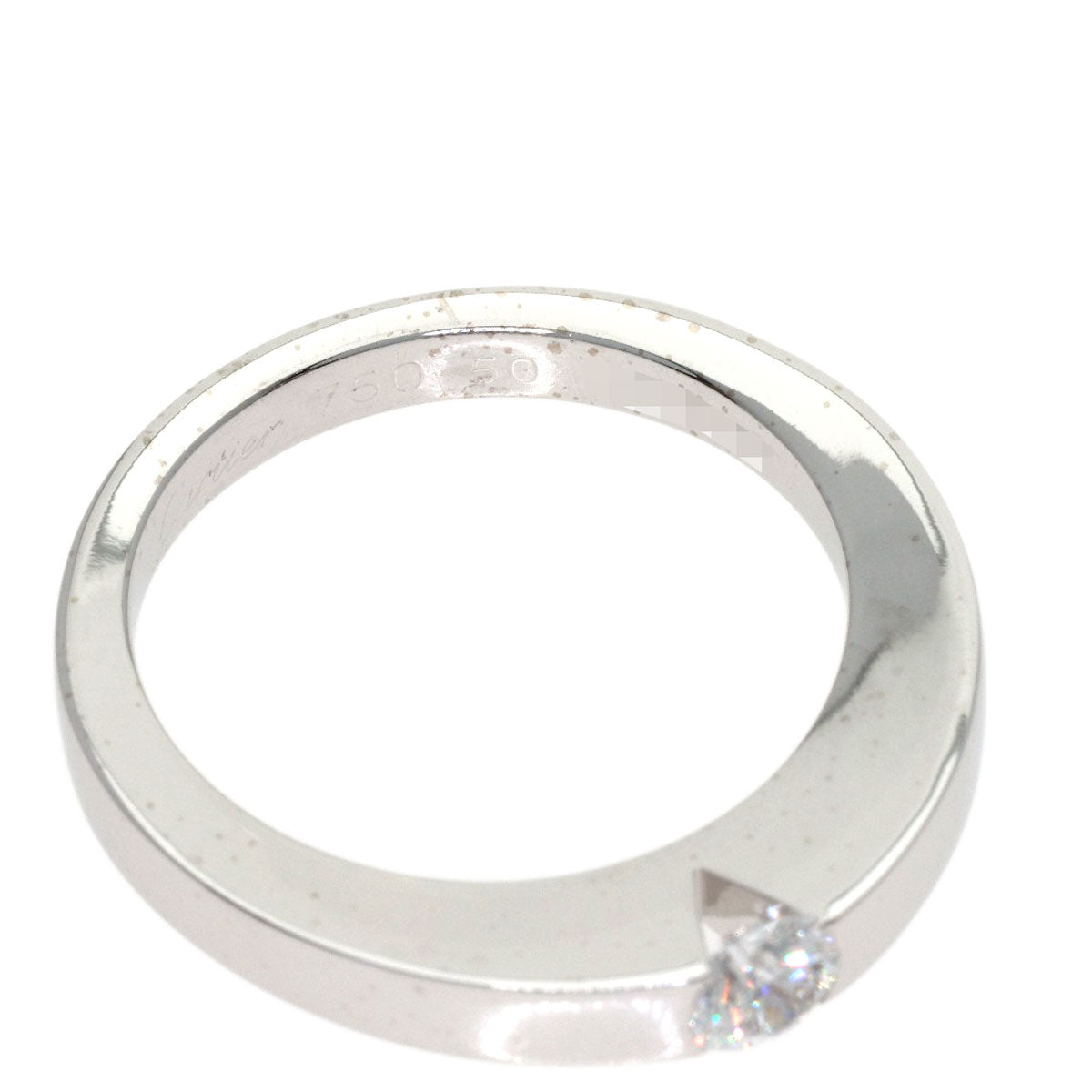 CARTIER Date with Diamond #50 Ring K18 White Gold Ladies [Used]