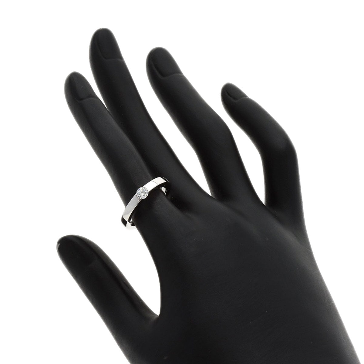 CARTIER Date with Diamond #50 Ring K18 White Gold Ladies [Used]
