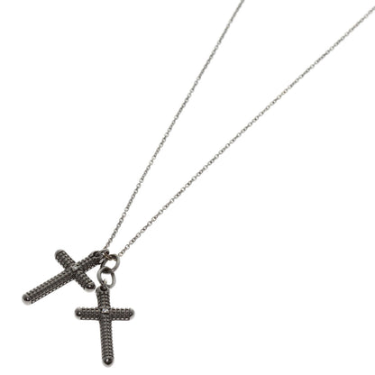 Damiani Metropolitan Dream Diamond Black Burnished Finish Necklace K18 White Gold Ladies [Used]