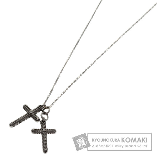 Damiani Metropolitan Dream Diamond Black Burnished Finish Necklace K18 White Gold Ladies [Used]