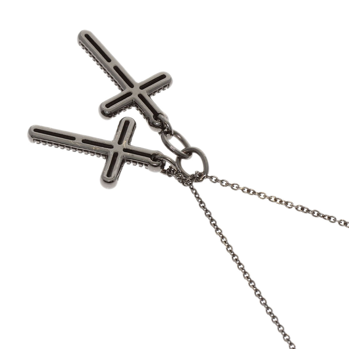 Damiani Metropolitan Dream Diamond Black Burnished Finish Necklace K18 White Gold Ladies [Used]