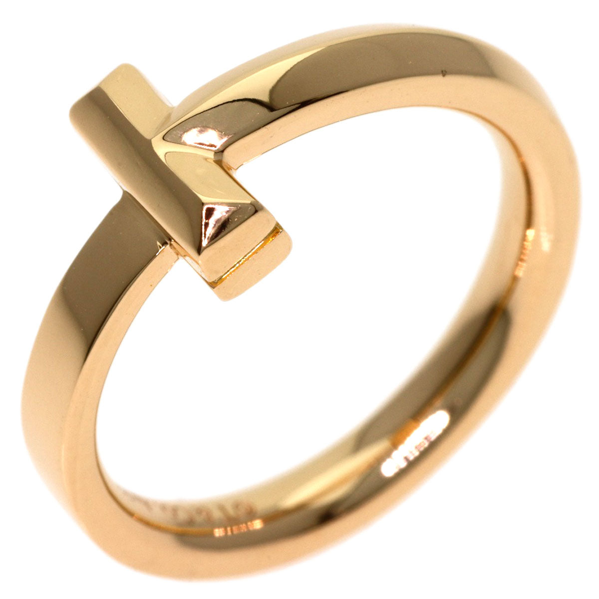 TIFFANY&Co. T One Narrow Ring K18 Pink Gold Ladies [Used]
