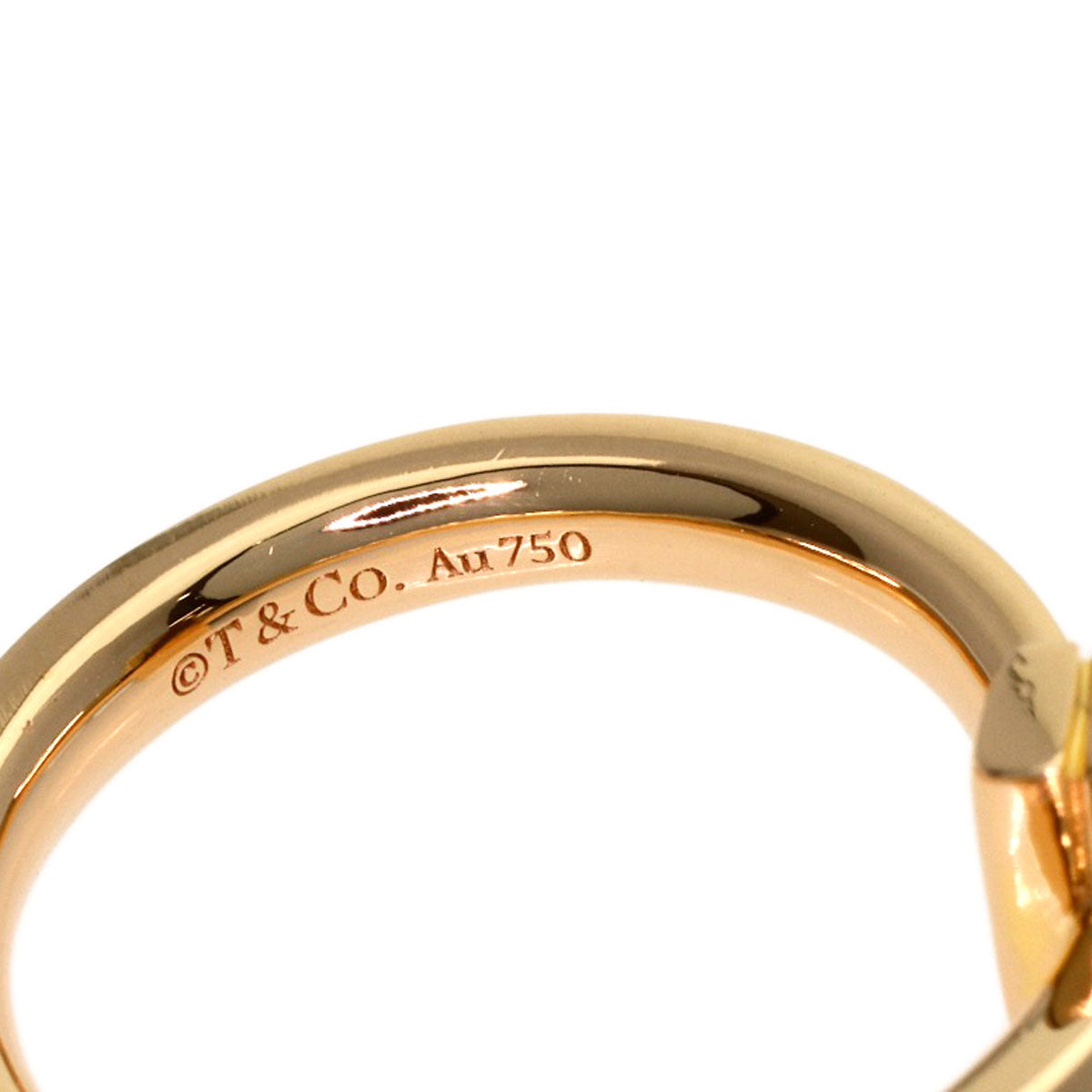 TIFFANY&Co. T One Narrow Ring K18 Pink Gold Ladies [Used]