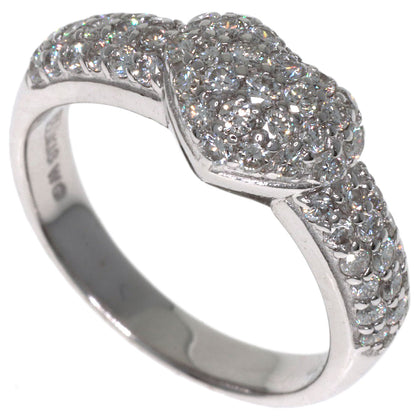 Ponte Vecchio Heart motif Diamond Ring K18 White Gold Ladies [Used]