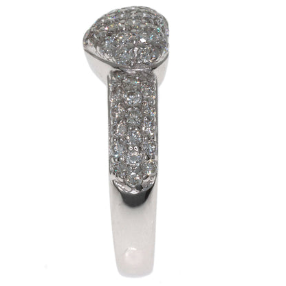 Ponte Vecchio Heart motif Diamond Ring K18 White Gold Ladies [Used]
