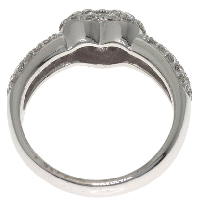Ponte Vecchio Heart motif Diamond Ring K18 White Gold Ladies [Used]