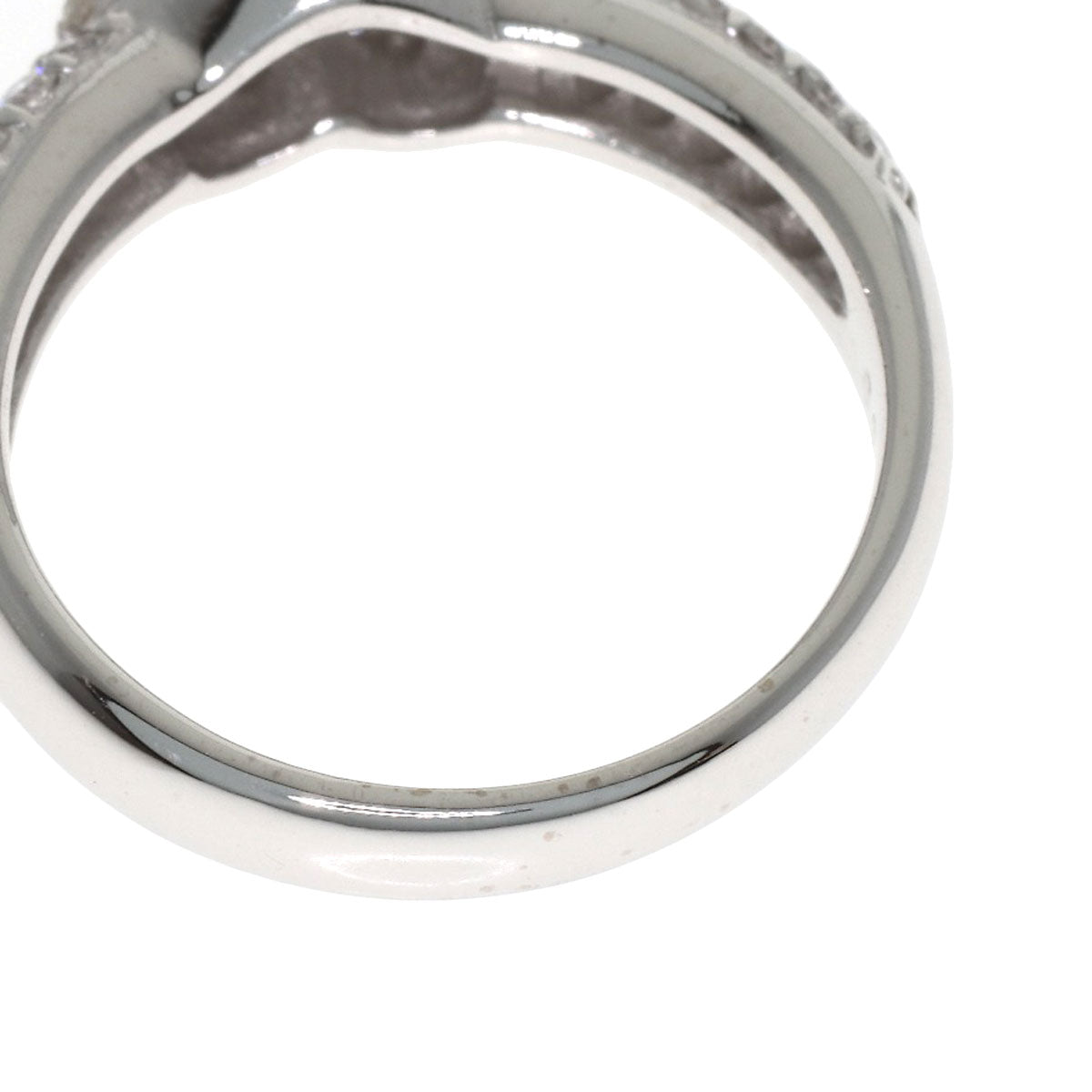 Ponte Vecchio Heart motif Diamond Ring K18 White Gold Ladies [Used]