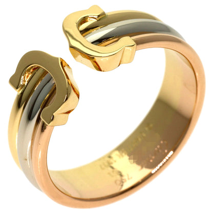 CARTIER 2C Ring SM #51 Ring K18 Yellow Gold 18K Pink GoldLadies [Used]