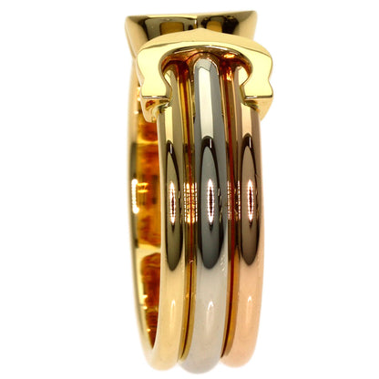 CARTIER 2C Ring SM #51 Ring K18 Yellow Gold 18K Pink GoldLadies [Used]