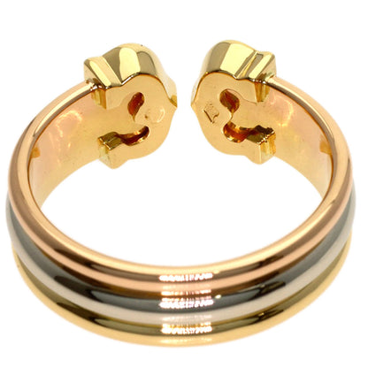 CARTIER 2C Ring SM #51 Ring K18 Yellow Gold 18K Pink GoldLadies [Used]