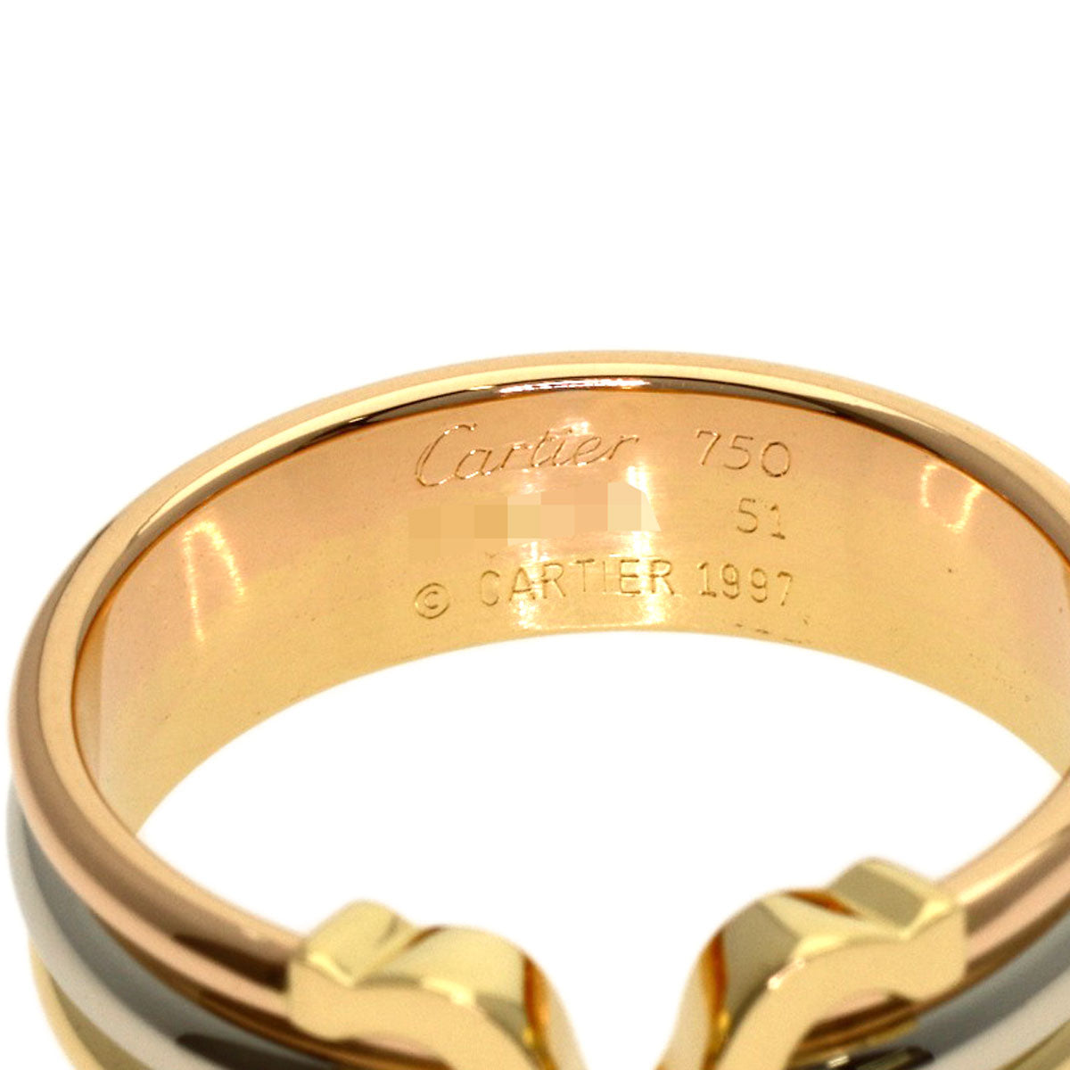 CARTIER 2C Ring SM #51 Ring K18 Yellow Gold 18K Pink GoldLadies [Used]