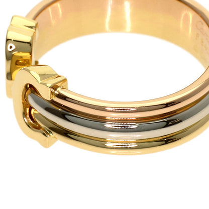 CARTIER 2C Ring SM #51 Ring K18 Yellow Gold 18K Pink GoldLadies [Used]
