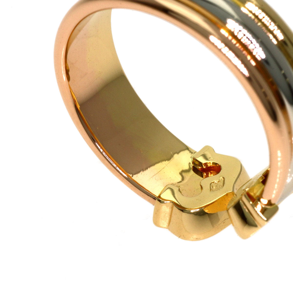 CARTIER 2C Ring SM #51 Ring K18 Yellow Gold 18K Pink GoldLadies [Used]
