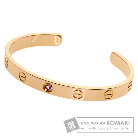 CARTIER Open LOVE Bracelets Pink Sapphire #16 Bracelet K18 Pink Gold Ladies [Used]