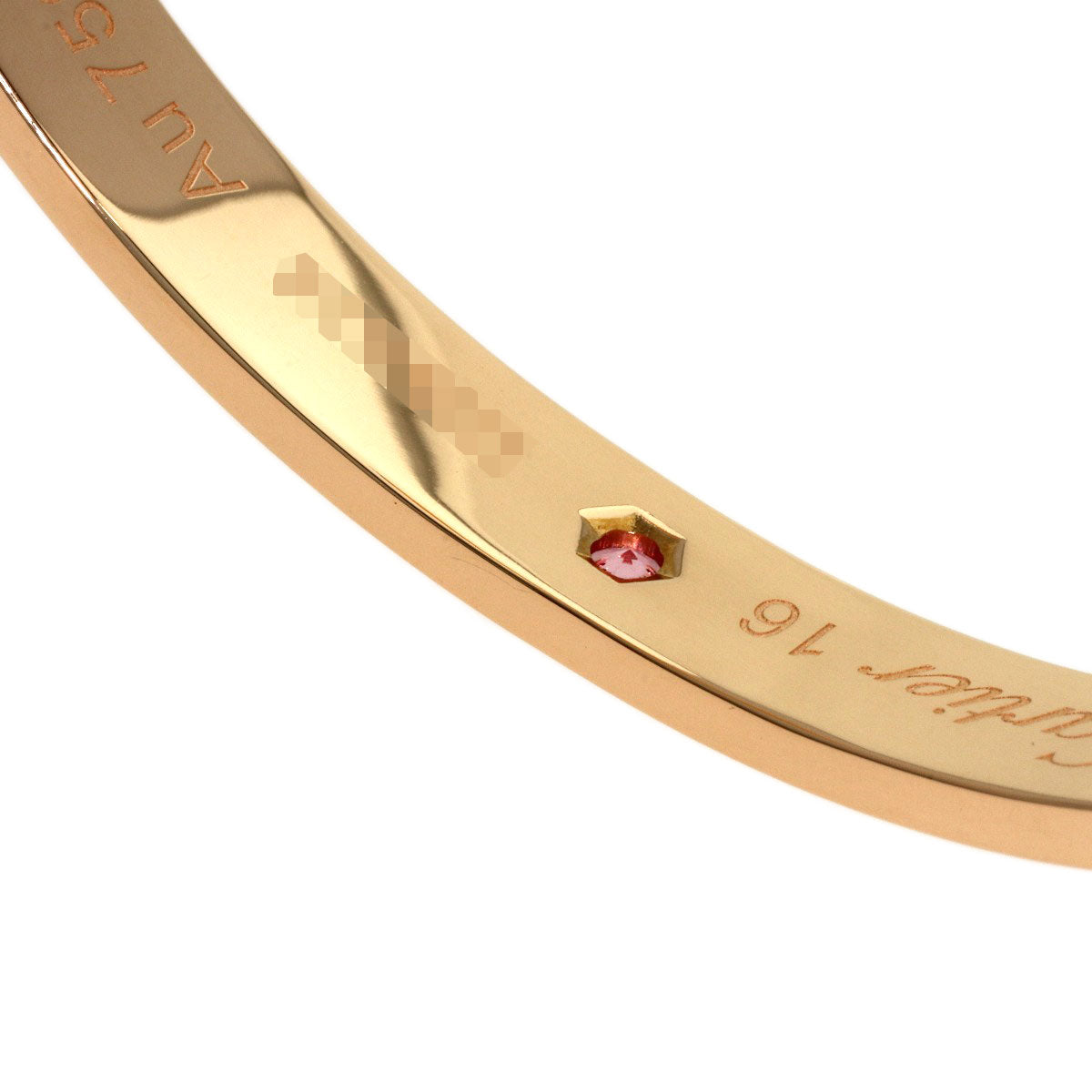 CARTIER Open LOVE Bracelets Pink Sapphire #16 Bracelet K18 Pink Gold Ladies [Used]