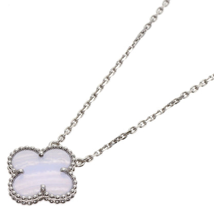 Van Cleef & Arpels Vintage Alhambra Chalcedony Necklace K18 White Gold Ladies [Used]