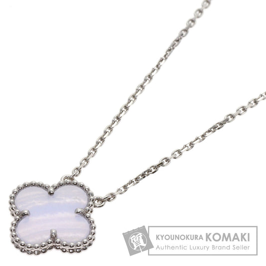 Van Cleef & Arpels Vintage Alhambra Chalcedony Necklace K18 White Gold Ladies [Used]
