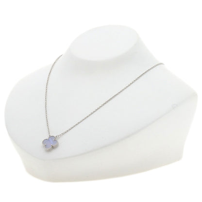 Van Cleef & Arpels Vintage Alhambra Chalcedony Necklace K18 White Gold Ladies [Used]