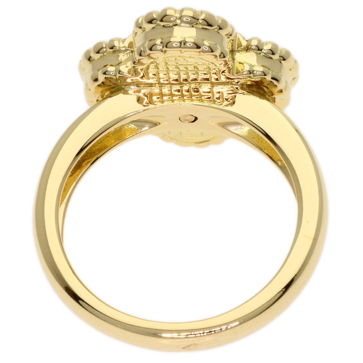 Van Cleef & Arpels Vintage Alhambra Diamond Onyx #48 Ring K18 Yellow Gold Ladies [Used]