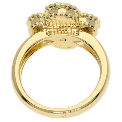 Van Cleef & Arpels Vintage Alhambra Diamond Onyx #48 Ring K18 Yellow Gold Ladies [Used]
