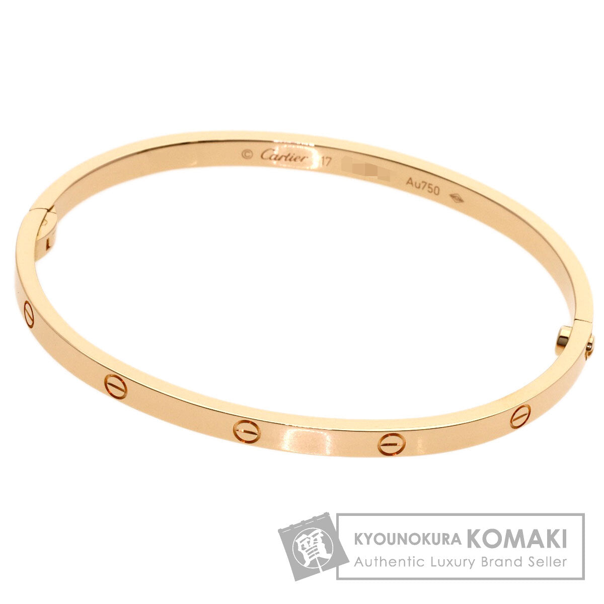 CARTIER LOVE Bracelets SM #17 (Driver not included) Bracelet K18 Pink Gold Ladies [Used]