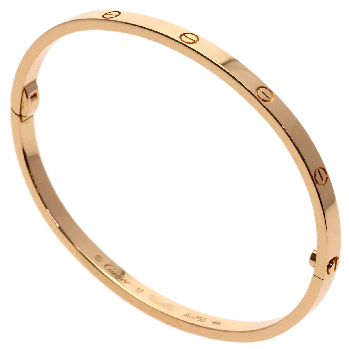 CARTIER LOVE Bracelets SM #17 (Driver not included) Bracelet K18 Pink Gold Ladies [Used]