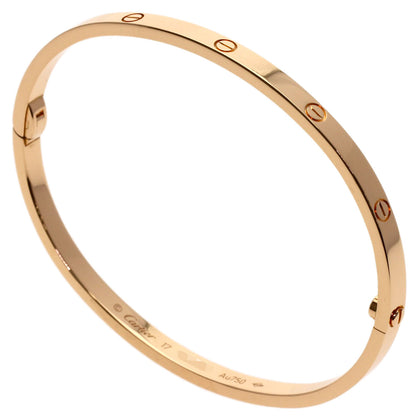 CARTIER LOVE Bracelets SM #17 (Driver not included) Bracelet K18 Pink Gold Ladies [Used]