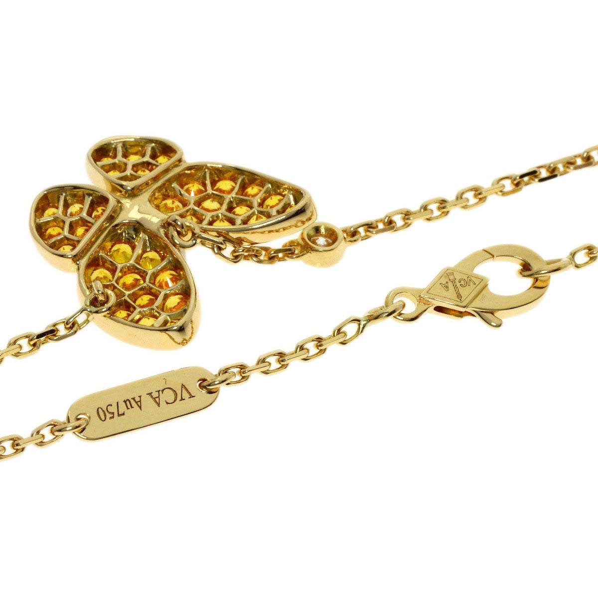 Van Cleef & Arpels De Papillon Diamond Necklace K18 Yellow Gold Ladies [Used]