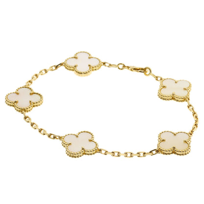 Van Cleef & Arpels Vintage Alhambra Shell Bracelet K18 Yellow Gold Ladies [Used]