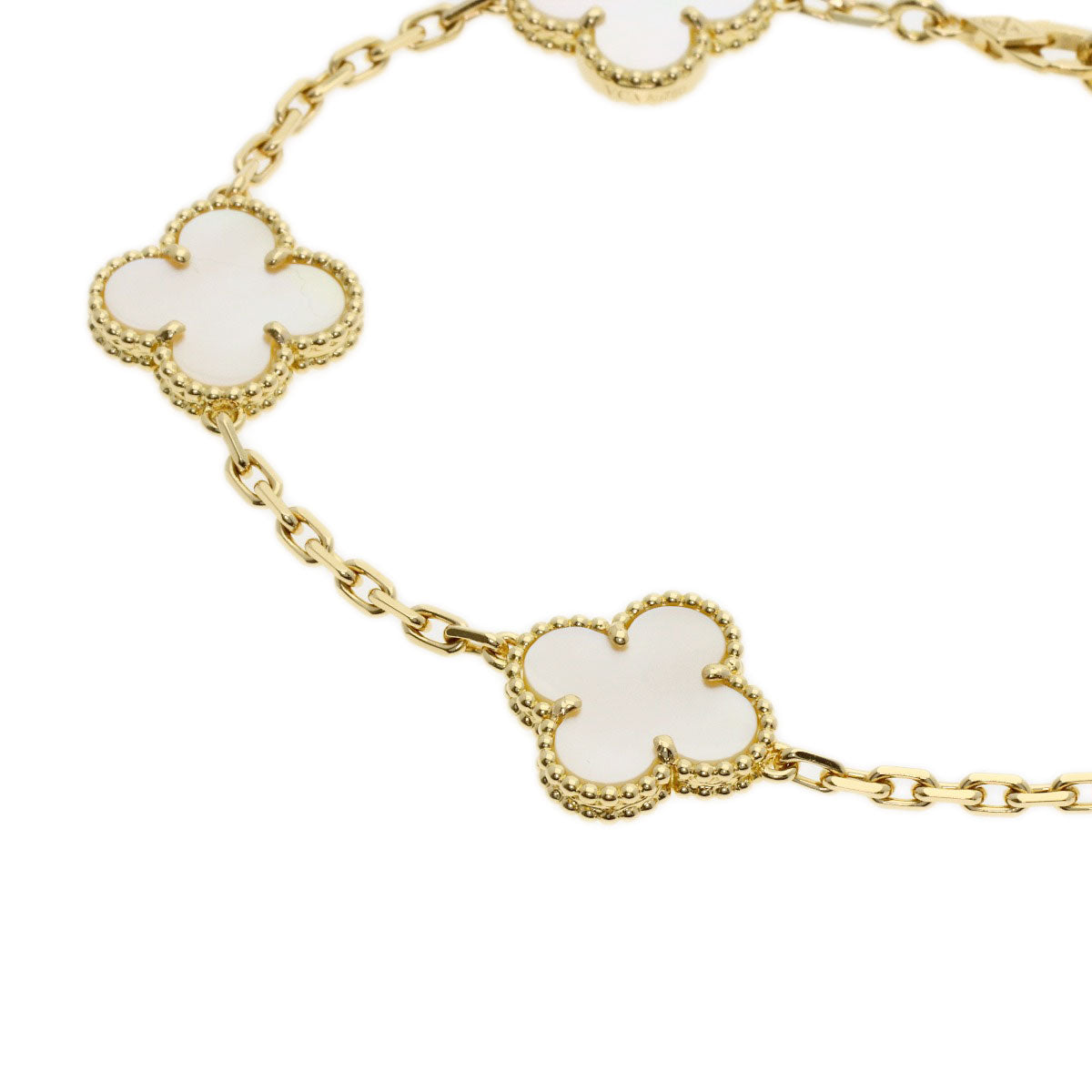 Van Cleef & Arpels Vintage Alhambra Shell Bracelet K18 Yellow Gold Ladies [Used]