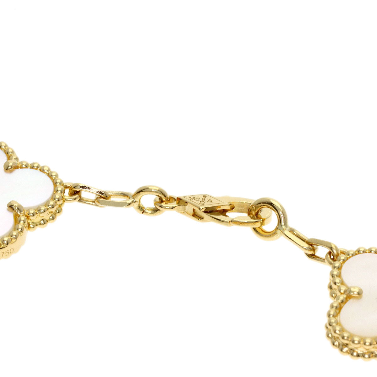 Van Cleef & Arpels Vintage Alhambra Shell Bracelet K18 Yellow Gold Ladies [Used]