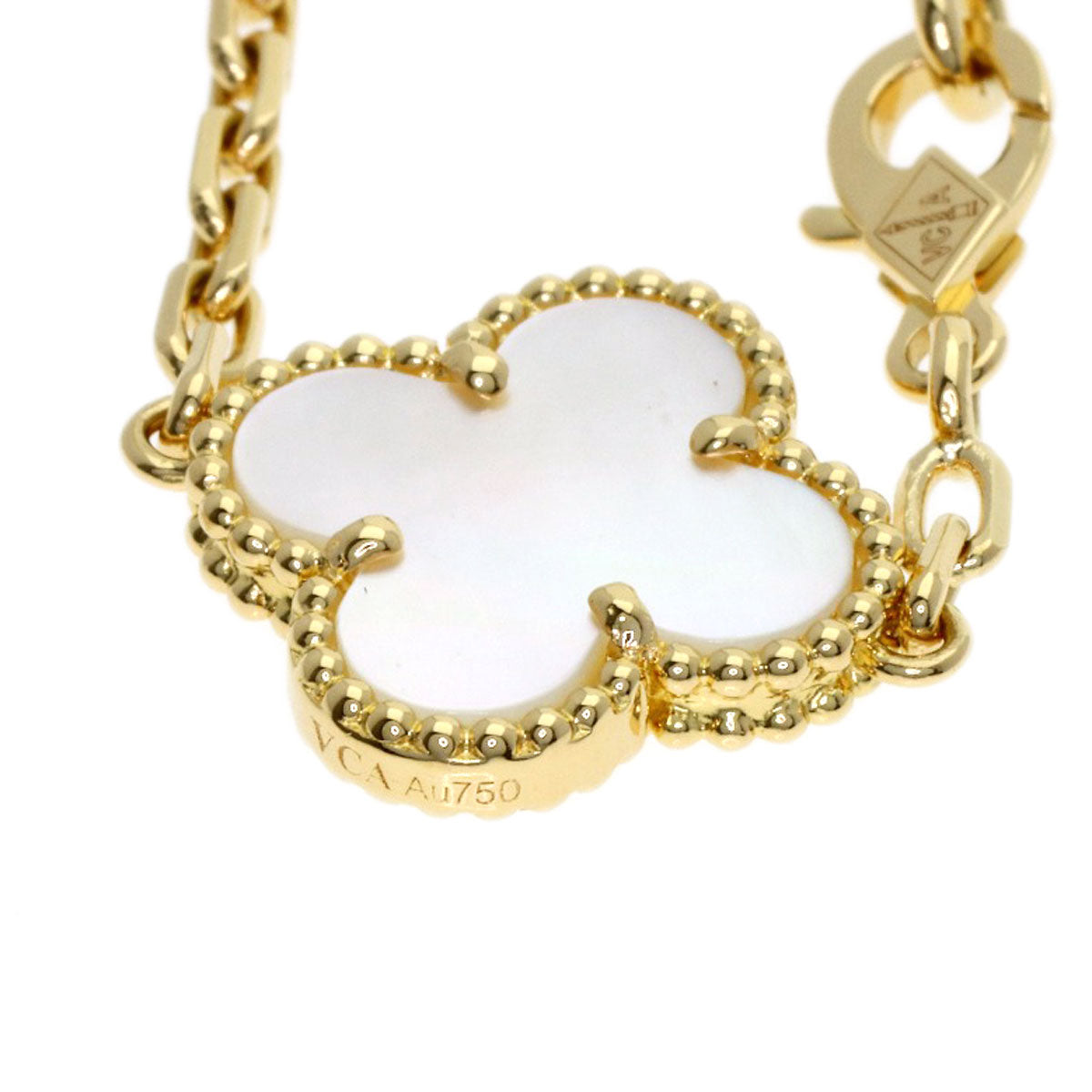 Van Cleef & Arpels Vintage Alhambra Shell Bracelet K18 Yellow Gold Ladies [Used]