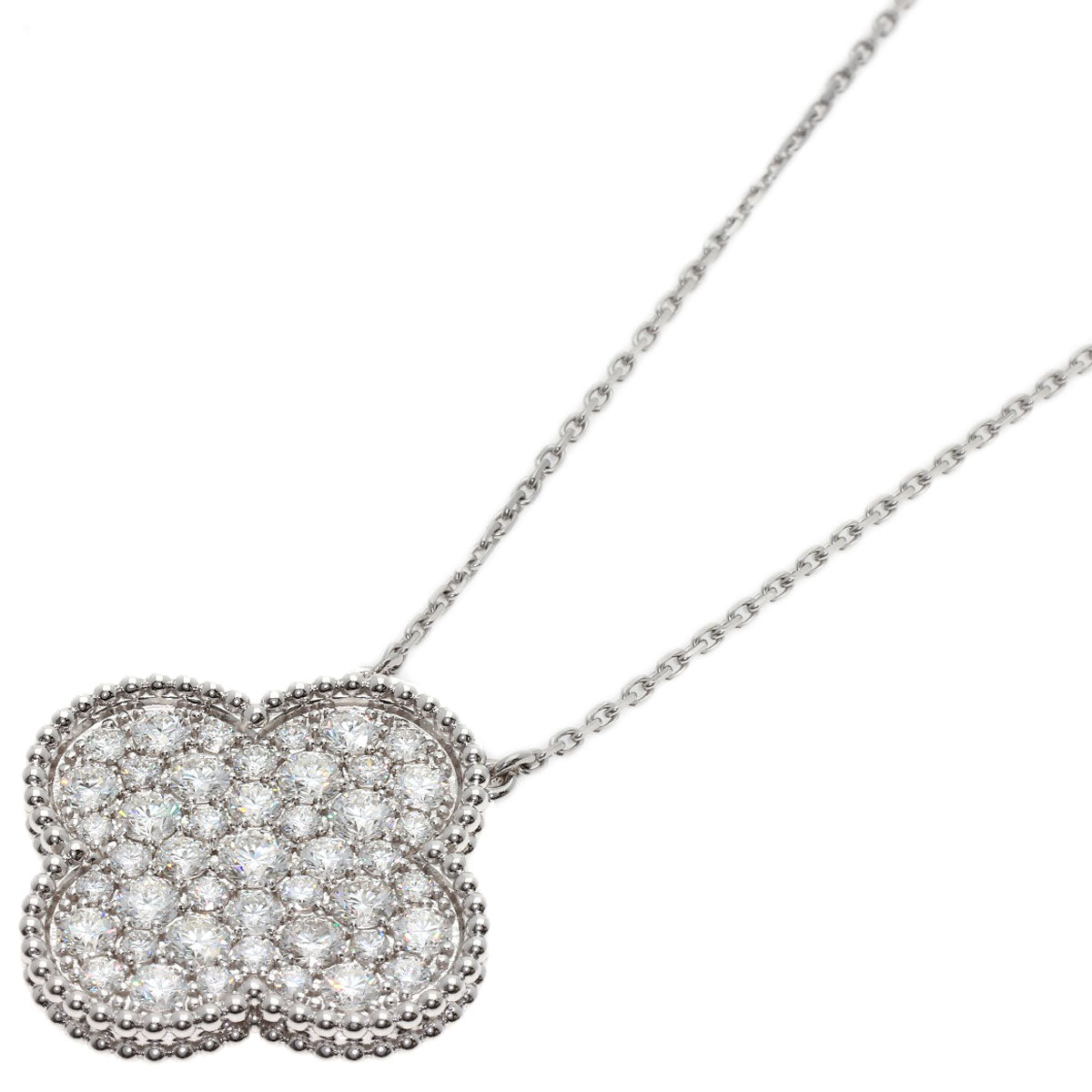 Van Cleef & Arpels Magic Alhambra Diamond Necklace K18 White Gold Ladies [Used]