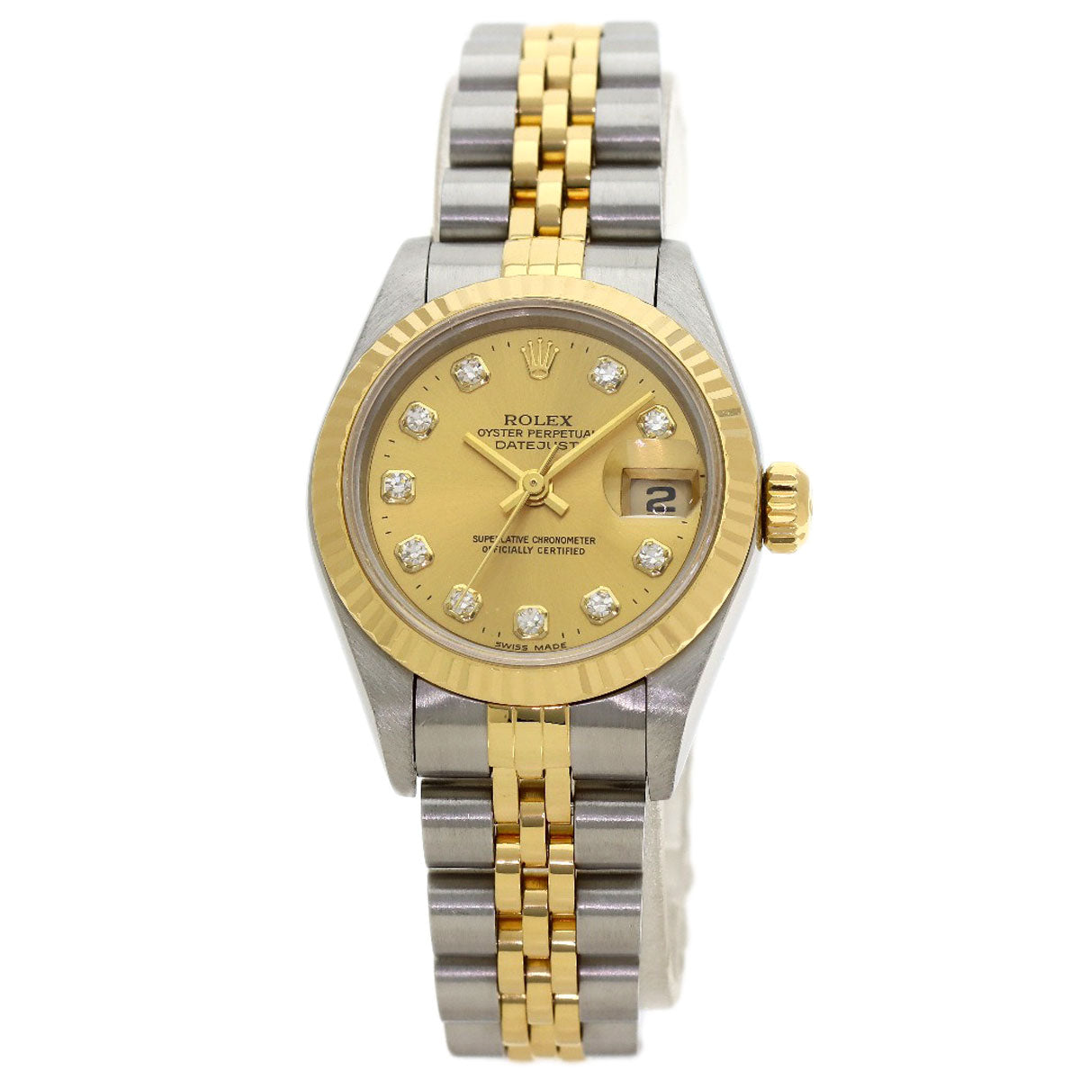 ROLEX DATEJUST 10P Diamond Watches 69173G Stainless Steel/SSxK18YG Ladies