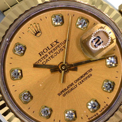 ROLEX DATEJUST 10P Diamond Watches 69173G Stainless Steel/SSxK18YG Ladies