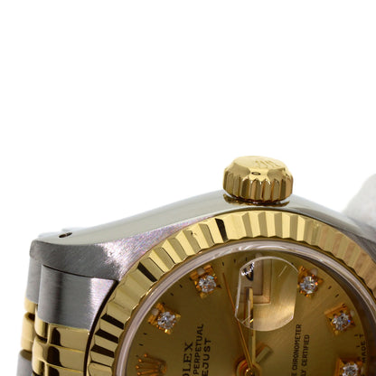 ROLEX DATEJUST 10P Diamond Watches 69173G Stainless Steel/SSxK18YG Ladies