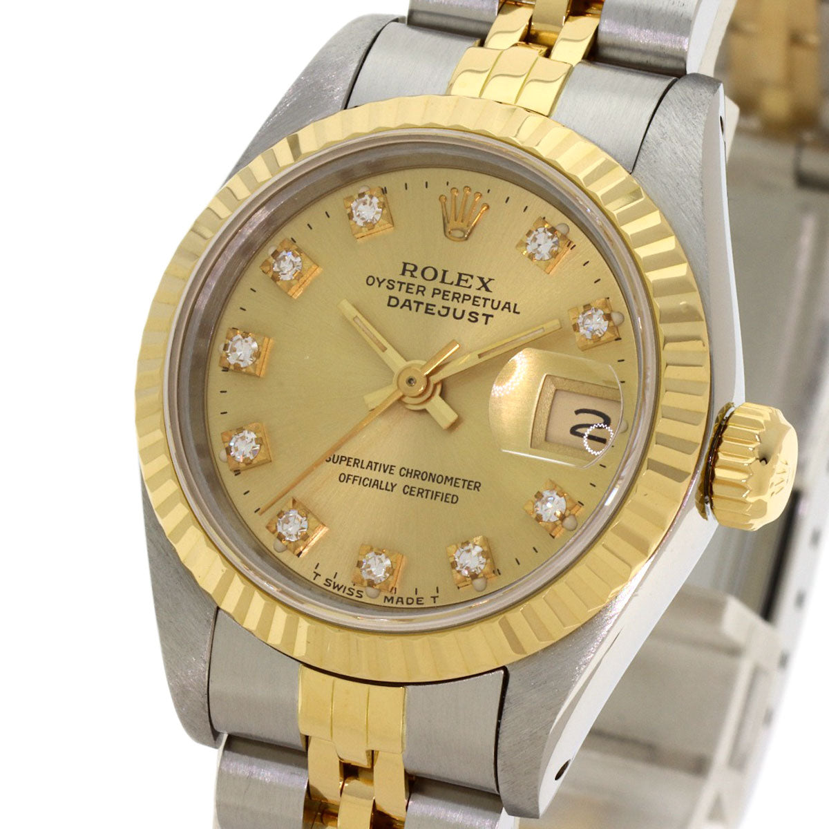 ROLEX DATEJUST 10P Diamond Watches 69173G Stainless Steel/SSxK18YG Ladies
