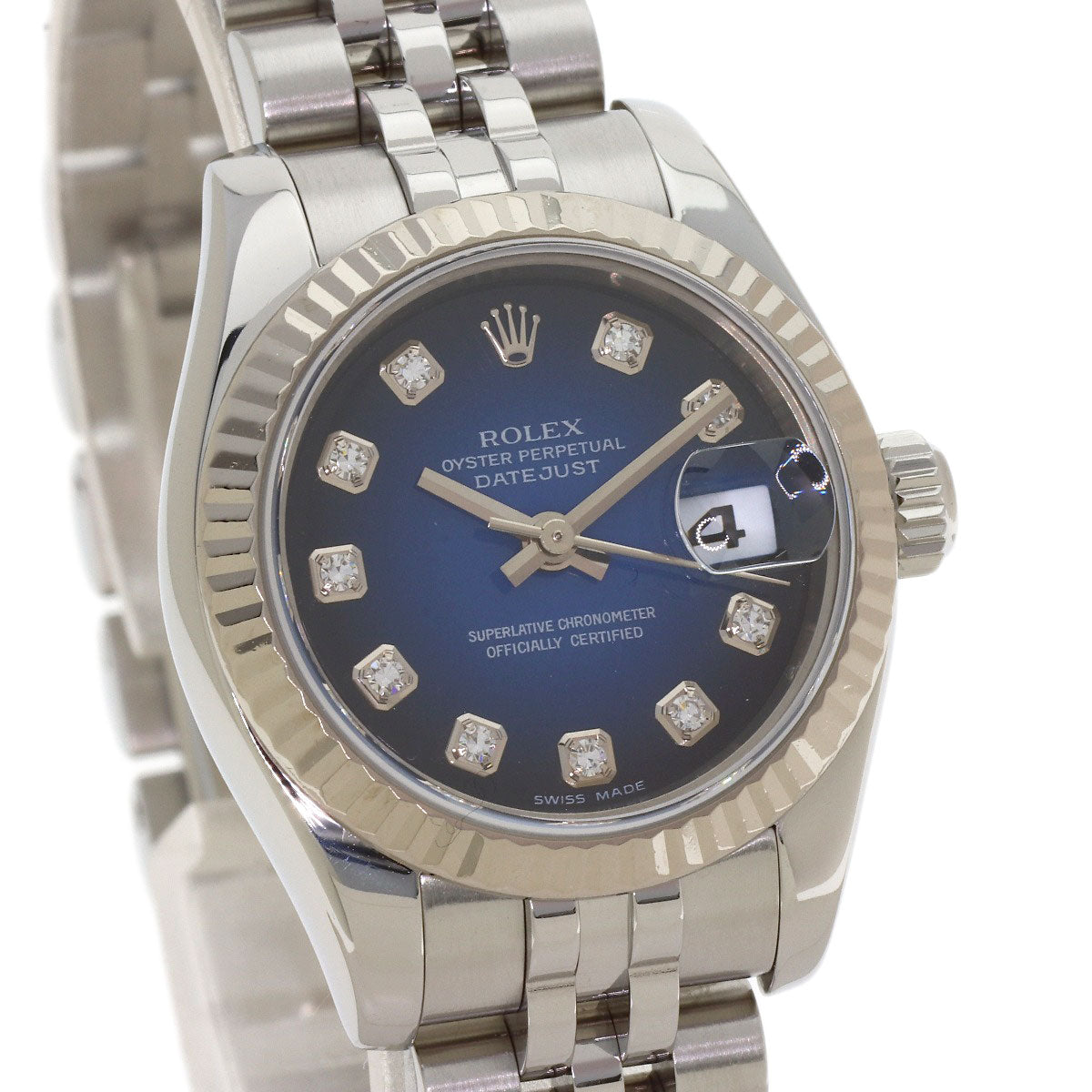 ROLEX Datejust 10P Diamond Blue Gradation Watches 179174G Stainless Steel/Stainless Steel Ladies