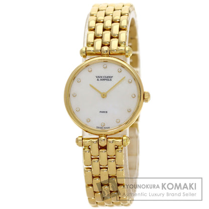 Van Cleef & Arpels Round Face 12P Diamond Watches 18601 K18 Yellow Gold/18K Yellow Gold Ladies