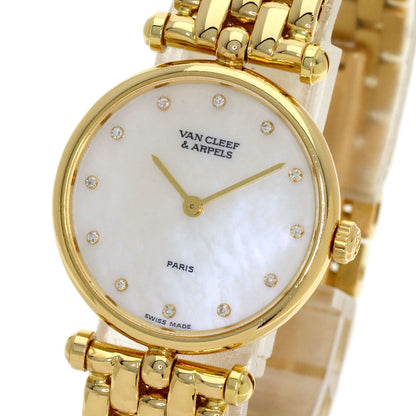 Van Cleef & Arpels Round Face 12P Diamond Watches 18601 K18 Yellow Gold/18K Yellow Gold Ladies