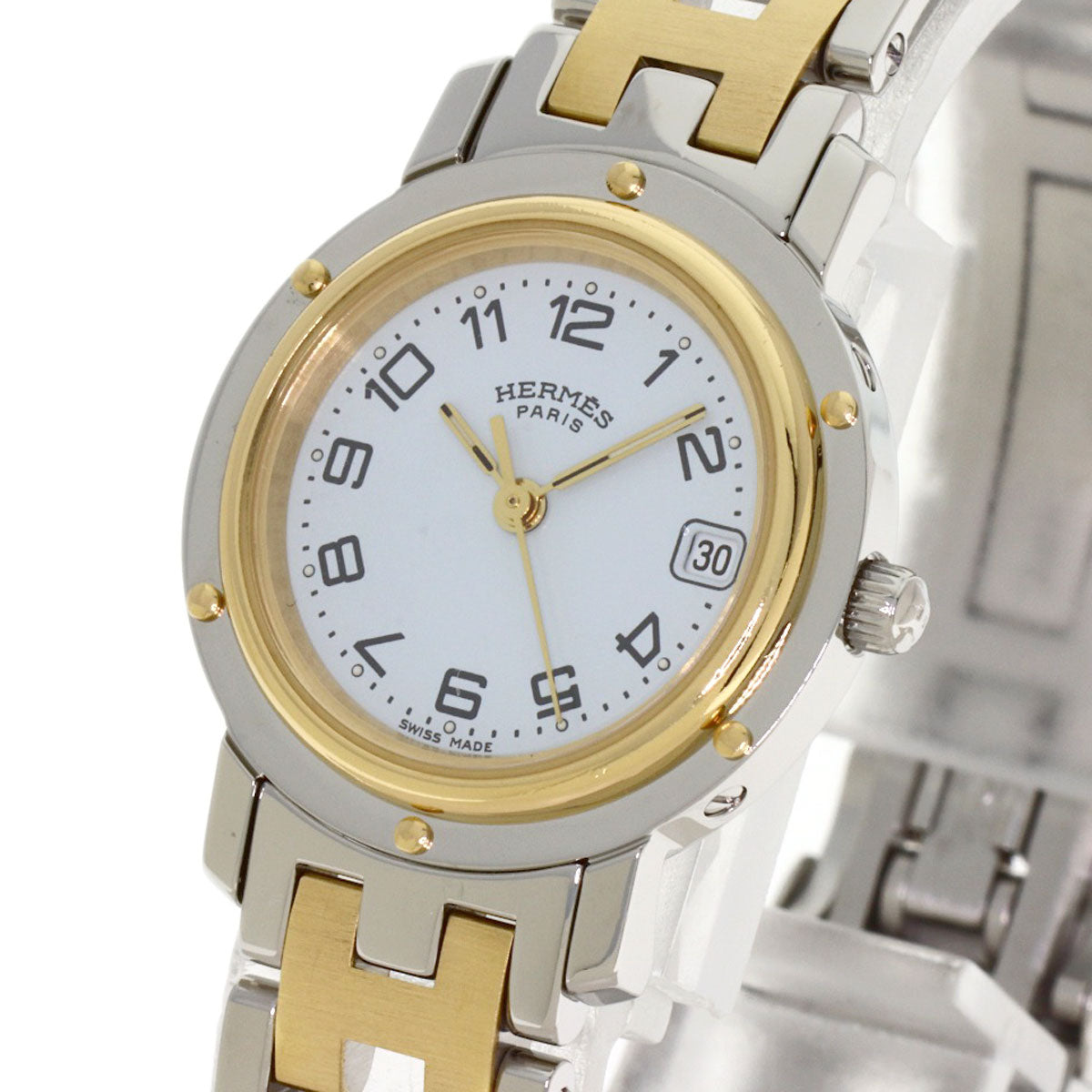HERMES Clipper Watches CL4.220 Stainless Steel/SSxGP Ladies