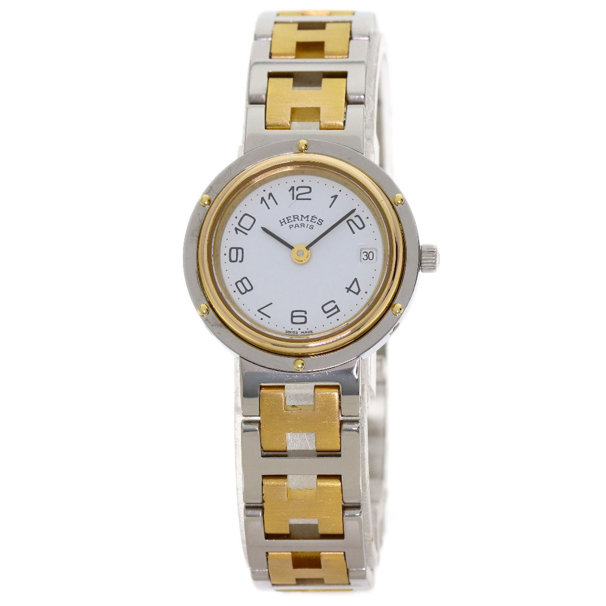 HERMES Clipper Watches Stainless Steel/SSxGP Ladies