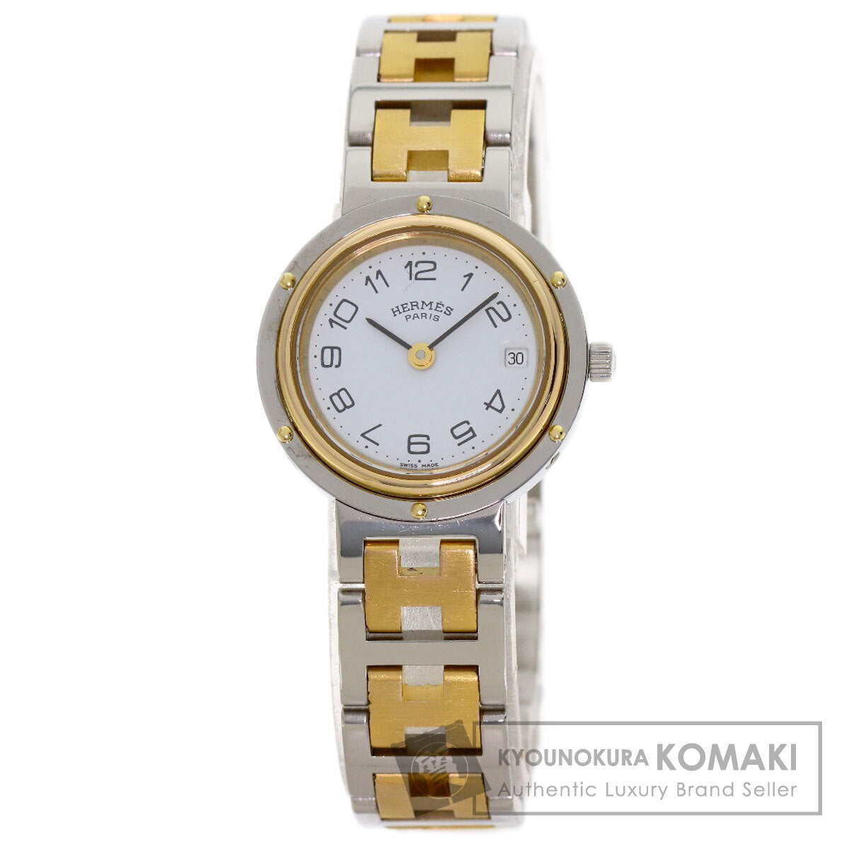 HERMES Clipper Watches Stainless Steel/SSxGP Ladies