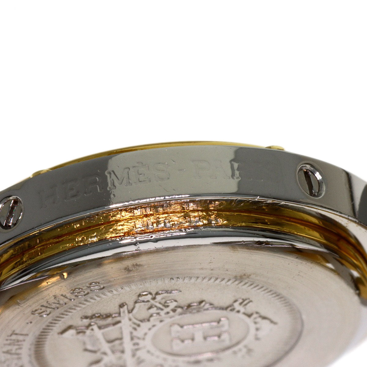 HERMES Clipper Watches Stainless Steel/SSxGP Ladies