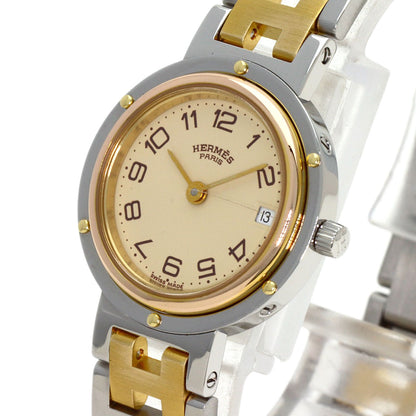 HERMES Clipper Watches Stainless Steel/SSxGP Ladies